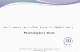 An Introduction to Elder Abuse for Professionals: Psychological Abuse