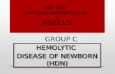 HEMOLYTIC DISEASE  OF NEWBORN (HDN)