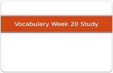 Vocabulary  Week  20 Study