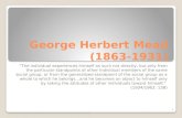 George Herbert Mead (1863-1931)