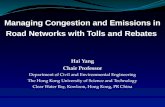 Managing Congestion and Emissions in Road Networks with Tolls and Rebates