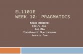 EL1101E Week 10: Pragmatics