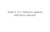 Topic 6  6.3   Defence  against infectious disease