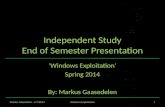 Independent  Study End  of Semester Presentation