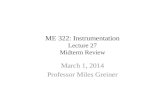ME 322: Instrumentation Lecture 27 Midterm Review