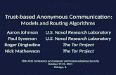 Trust-based Anonymous Communication: Models and Routing Algorithms