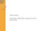 Internships:  Creating a Win-Win Experience for Everyone