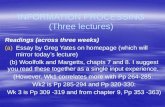 INFORMATION PROCESSING (Three lectures)