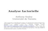A nalyse factorielle  Anthony Sealey  Universit é  de Toronto