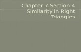 Chapter 7 Section  4 Similarity in Right Triang les