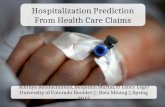 Hospitalization Prediction From Health Care Claims