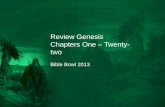 Review Genesis Chapters One – Twenty-two