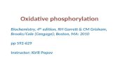 Oxidative  phosphorylation Biochemistry, 4 th  edition, RH Garrett & CM Grisham,