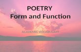 POETRY  Form and Function
