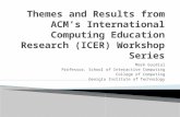 Themes and Results from ACM’s International Computing Education Research (ICER) Workshop Series