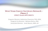 West Texas Cancer Survivors Network –  Phase 2 CPRIT Grant #PP130071