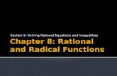 Chapter 8: Rational and Radical Functions