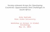 Society- relevant Arrays for Developing Countries: Opportunities and Challenges in South Africa
