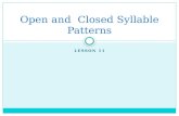 Open and  Closed Syllable Patterns