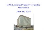 DAS Leasing/Property Transfer Workshop June 10, 2014