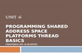 Unit -6 Programming Shared Address Space Platforms Thread Basics Prepared By:-H.M.Patel