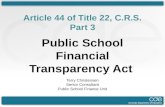 Article 44 of Title 22, C.R.S. Part 3 Public School Financial Transparency Act