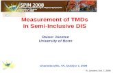 Measurement of  TMDs  in Semi-Inclusive DIS  Rainer  Joosten University  of Bonn