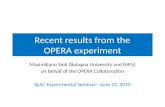 Recent results from  the OPERA  experiment