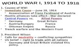 Causes of WWI Immediate Cause ----June 28, 1914 Assassination of  Franz Ferdinand  of Austria
