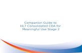 Companion  Guide to  HL7 Consolidated CDA for  Meaningful Use Stage 2