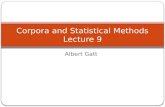 Corpora and Statistical Methods Lecture 9