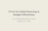 FY14/15 Initial Planning & Budget Workshop