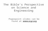 The Bible’s Perspective on Science and Engineering