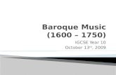 Baroque Music (1600 â€“ 1750)