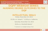 DQPP Webinar Series:  Aligning Degree Outcomes to the DQP Intellectual Skills