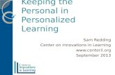 Keeping the Personal in Personalized Learning