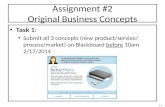 Assignment #2 Original Business Concepts