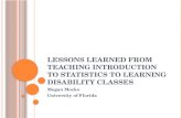 Lessons Learned from Teaching Introduction to Statistics to Learning Disability Classes