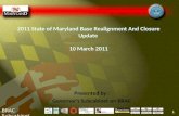 2011 State of Maryland Base Realignment And Closure Update  10 March 2011