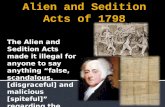 Alien and Sedition Acts of 1798