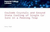 Coulomb Crystals and Ground State Cooling  of  Single  Ca + Ions in a Penning  T rap