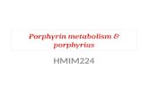 Porphyrin  metabolism &  porphyrias