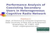 Performance Analysis of Coexisting Secondary Users in Heterogeneous Cognitive Radio Network