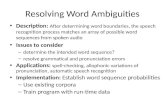 Resolving Word Ambiguities