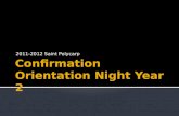 Confirmation  Orientation Night Year 2