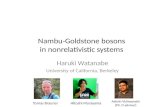 Nambu-Goldstone bosons  in  nonrelativistic systems