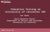 Vibration Testing at University of Leicester SRC