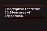 Descriptive Statistics II: Measures of Dispersion