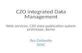 CZO Integrated Data Management Web services, CZO data publication system prototype , demo