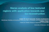 Stereo analysis of low textured regions with application towards sea-ice reconstruction